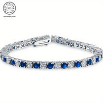 [Luxury Silver] Italian Luxury 925 Silver Moissanite Inlaid Bracelet | 1pc | Handmade | Anniversary Gift | Exquisite Jewelry Box