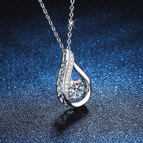 1 Piece Exquisite Water Drop Moissanite Pendant Necklace - 925 Sterling Silver, 1 Carat, Smart Style, Fashionable, Durable, - Jewelrieshub - White golden / 1 Carat - jewelrieshub.com - Jewelrieshub - White golden / 1 Carat