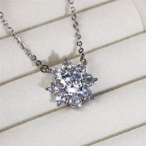 CAOSHI Luxury Style Dazzling Flower Shape Cubic Zirconia Pendant Necklace for Women Elegant Engagement Party Jewelry Wholesale - Jewelrieshub - XL342 / 45cm - jewelrieshub.com - Jewelrieshub - XL342 / 45cm