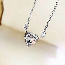 CAOSHI Exquisite Heart Shaped Cubic Zirconia Pendant Necklace for Women Romantic Anniversary Gift Jewelry Accessories Wholesale - Jewelrieshub