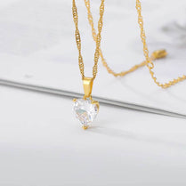 CAOSHI Simple Style Romantic Heart Shape Cubic Zirconia Pendant Necklace for Women Couple's Elegant Statement Jewelry Hot Sale - Jewelrieshub