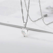 CAOSHI Simple Style Romantic Heart Shape Cubic Zirconia Pendant Necklace for Women Couple's Elegant Statement Jewelry Hot Sale - Jewelrieshub