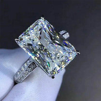 CAOSHI Luxury Engagement Party Rings For Women Silver Color Inlaid Big Square Crystal Stone Fashion Brilliant Jewelry Hot Sale - Jewelrieshub - F274 / SILVER PLATED / 10 - jewelrieshub.com - Jewelrieshub - F274 / SILVER PLATED / 10