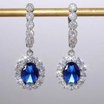 CAOSHI Delicate Drop Earrings for Women Silver Color Inlaid Blue/White Zirconia Elegant Wedding Accessories Classic Jewelry Gift - Jewelrieshub - E541 / Blue - jewelrieshub.com - Jewelrieshub - E541 / Blue