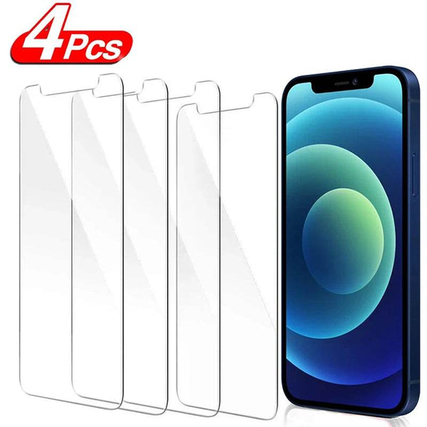 4Pcs Tempered Glass For iPhone 13 11 12 Mini 15 14 Pro Max 16E Screen Protector For iPhone 6S 7 8 Plus XR XS Max - Jewelrieshub - - jewelrieshub.com - Jewelrieshub - 