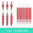 Retractable Gel Pen Set 0.5mm Black/Red/Blue Large Capacity Ball Point Pen Handle Replaceable Refills Rod School Office Supplies - Jewelrieshub - - jewelrieshub.com - Jewelrieshub - 