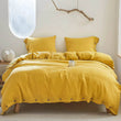 Simple&Opulence 100% Linen 3Pcs Bedding Set Natural Flax Breathable King Size with Coconut Button Comforter Duvet Cover Set - Jewelrieshub - - jewelrieshub.com - Jewelrieshub - 
