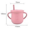 Baby Silicone Double Lids Feeding Cup With Handle Sippy BPA Free Toddlers Learning Drinkware Children Soft Straw Cups Tableware - Jewelrieshub - - jewelrieshub.com - Jewelrieshub - 