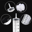 100-550ml Large Syringes With Tube for Liquid Plastic Syringes With Tip Cap for Glue Dispensing, Watering, Refilling, Feeding - Jewelrieshub - - jewelrieshub.com - Jewelrieshub - 