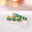 CAOSHI Chic U Shaped Gold Color Women's Hoop Earrings Noble Superb Green Zirconia Wedding Jewelry Anniversary Party Accessories - Jewelrieshub - - jewelrieshub.com - Jewelrieshub - 