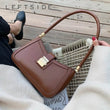 LEFTSIDE Shoulder Bags For Women Solid Color PU Leather 2025 Trend Lock Handbags Small Purse Hand Lady Designer Zipper Clutch - Jewelrieshub - - jewelrieshub.com - Jewelrieshub - 