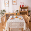 Beige square lace openwork tablecloth retro European embroidery table linen wedding party garden home decoration - Jewelrieshub - - jewelrieshub.com - Jewelrieshub - 