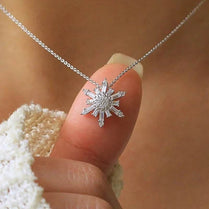 CAOSHI Unique Snowflake Design Pendant Necklace for Women Sparkling Geometric Cubic Zirconia Daily Wear Exquisite Accessories - Jewelrieshub