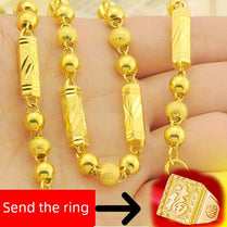 Artificial 24K Gold Plated Props Ring Necklace - Jewelrieshub