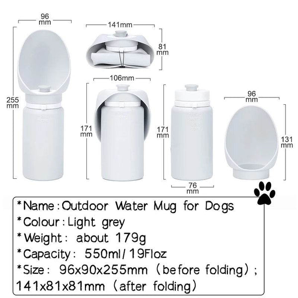 550ml Folding Pet Outdoor Walking Mug Portable Travel Water Bottle Puppy Cats Dogs Drinking Water Dispenser Cup Supplies - Jewelrieshub - - jewelrieshub.com - Jewelrieshub - 