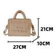2025 Women's Khaki Velour Tote Bag Original Letter Print Medium Ladies Brand Shopper Handbag Female Square Medium Shoulder Bags - Jewelrieshub - - jewelrieshub.com - Jewelrieshub - 