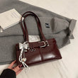 MOODS Belt Buckle Design Shoulder Satchels Bag For Women 2025 New In Luxury Designer Handbags Branded Fashion Totes With Pendant - Jewelrieshub - - jewelrieshub.com - Jewelrieshub - 