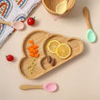 4pcs Children's Tableware Suction Plate Bowl Baby Dishes Baby Feeding Dishes Spoon Fork Sets Bamboo Plate for Kids Tableware - Jewelrieshub - - jewelrieshub.com - Jewelrieshub - 