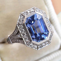 CAOSHI Luxury Blue Crystal Stone Rings with Tiny Flower Cubic Zirconia Pretty Women's Jewelry Elegant Engagement Accessories - Jewelrieshub - F1262 / SILVER PLATED / 8 - jewelrieshub.com - Jewelrieshub - F1262 / SILVER PLATED / 8