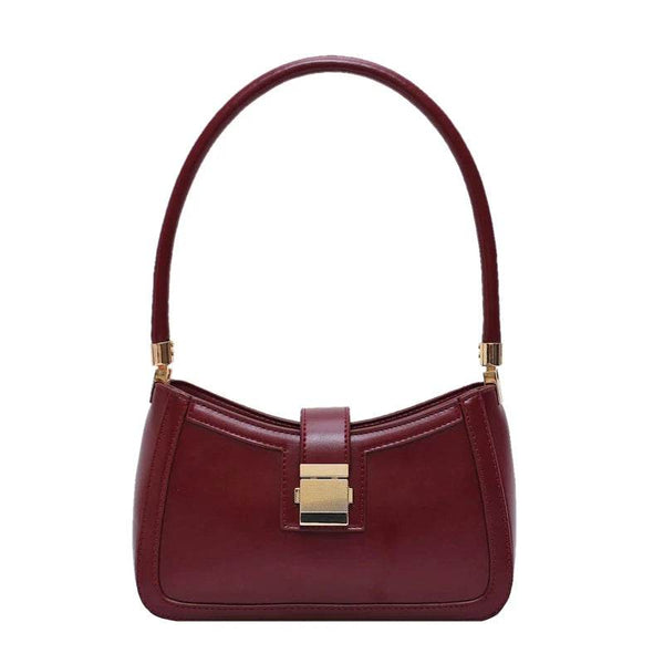 LEFTSIDE Shoulder Bags For Women Solid Color PU Leather 2025 Trend Lock Handbags Small Purse Hand Lady Designer Zipper Clutch - Jewelrieshub - - jewelrieshub.com - Jewelrieshub - 