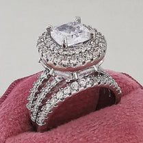 2023 New Big Luxury Vintage Retro Silver Color Engagement Wedding Ring for Women Female Gifts Jewelry Special Designer R4898