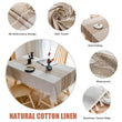Battilo Linen Cotton Tablecloth Round Rectangular Table Cloth Waterproof Table Cover for Dining Coffee Table Kitchen Decoration - Jewelrieshub - - jewelrieshub.com - Jewelrieshub - 