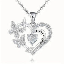 CAOSHI Graceful Heart Pendant Necklace for Women Delicate Butterfly Jewelry for Engagement Ceremony Romantic Accessories Gift - Jewelrieshub - XL1137 / 45cm - jewelrieshub.com - Jewelrieshub - XL1137 / 45cm