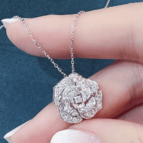 CAOSHI Graceful Female Flower Pendant Necklace for Wedding Party Dazzling Zirconia Jewelry for Proposal Ceremony Delicate Gift - Jewelrieshub - XL855 / 45cm - jewelrieshub.com - Jewelrieshub - XL855 / 45cm