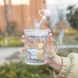 Sanrio Hello Kitty Drinkware Kuromi My Melody Cinnamoroll Glass Water Straw Cup Home Baby Milk Cup Lid Kids Creative - Jewelrieshub - - jewelrieshub.com - Jewelrieshub - 