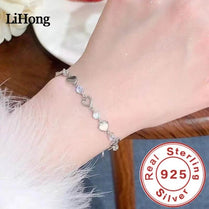 Lihong Luxury S925 Sterling Silver Love Bracelet AAA Zircon White Crystal for Women Party Engagement Jewelry Gift - Jewelrieshub