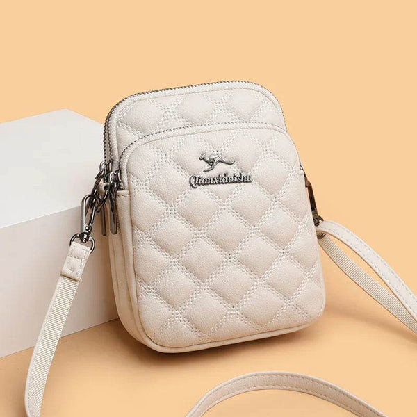 2025 New Three-layer Mobile Phone Bag Women's Single Shoulder Mother's Bag Fashionable Diamond Grid Embroidery Crossbody Handbag - Jewelrieshub - - jewelrieshub.com - Jewelrieshub - 