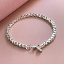 925 Sterling Silver Bracelet 4MM Venetian Box Exquisite Women Fashion Wedding Party Gift Jewelry - Jewelrieshub