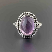 CAOSHI Temperament Vintage Style Finger Ring Lady Anniversary Party Jewelry Charming Purple Imitation Moonstone Accessories - Jewelrieshub