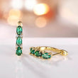 CAOSHI Chic U Shaped Gold Color Women's Hoop Earrings Noble Superb Green Zirconia Wedding Jewelry Anniversary Party Accessories - Jewelrieshub - - jewelrieshub.com - Jewelrieshub - 