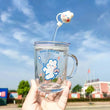 Sanrio Hello Kitty Drinkware Kuromi My Melody Cinnamoroll Glass Water Straw Cup Home Baby Milk Cup Lid Kids Creative - Jewelrieshub - - jewelrieshub.com - Jewelrieshub - 
