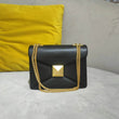 Cowhide Luxury Designer Leather Handbag Golden Big Rivet Chain Shoulder Small Purse Fashion Green Tote Bag Crossbody Women - Jewelrieshub - - jewelrieshub.com - Jewelrieshub - 