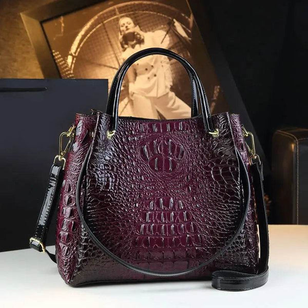 Genuine Leather Women Handbags New Tote Bag Fashion Crocodile Print Bucket Bag Retro Shoulder Messenger Bags Trend 2025 - Jewelrieshub - - jewelrieshub.com - Jewelrieshub - 