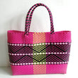 Plastic Woven Women's Handbag Handmade Bohemia Storage Basket Contrast Tote Bag Designer Summer Beach Bag Female Shoulder Bags - Jewelrieshub - - jewelrieshub.com - Jewelrieshub - 