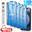 4Pcs 10D Tempered Glass 15 11 12 14 Pro Max Mini 7 8 Plus Full Cover Screen Protector For Iphone 13 16 PRO XR XS MAX - Jewelrieshub - - jewelrieshub.com - Jewelrieshub - 