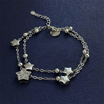 S925 Sterling Silver Bracelet Exquisite Star Beads Charm Women Fashion Wedding Party Gift Jewelry - Jewelrieshub - WHITE - jewelrieshub.com - Jewelrieshub - WHITE