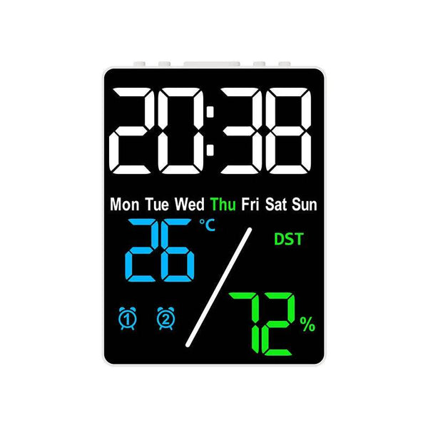 Digital Alarm Clock TEMP Humidity Date Week Disply 2 Alarm Snooze Electronic Table Clock 3-level Brightness 12/24H DST LED Clock - Jewelrieshub - - jewelrieshub.com - Jewelrieshub - 