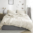 Simple&Opulence 100% Linen 3Pcs Bedding Set Natural Flax Breathable King Size with Coconut Button Comforter Duvet Cover Set - Jewelrieshub - - jewelrieshub.com - Jewelrieshub - 