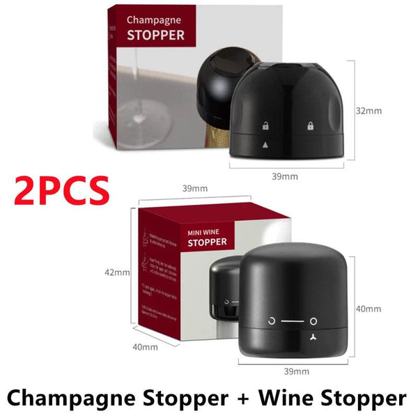 New 2PCS Vacuum Red Wine Bottle Cap Stopper Silicone Sealed Champagne Bottle Stopper Vacuum Retain Freshness Wine Plug Bar Tools - Jewelrieshub - - jewelrieshub.com - Jewelrieshub - 
