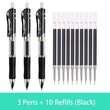 Retractable Gel Pen Set 0.5mm Black/Red/Blue Large Capacity Ball Point Pen Handle Replaceable Refills Rod School Office Supplies - Jewelrieshub - - jewelrieshub.com - Jewelrieshub - 