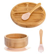 4pcs Children's Tableware Suction Plate Bowl Baby Dishes Baby Feeding Dishes Spoon Fork Sets Bamboo Plate for Kids Tableware - Jewelrieshub - - jewelrieshub.com - Jewelrieshub - 