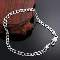 New 8 Inches 925 sterling silver Punk Figaro Chain Bracelet for Men Women Hip Hop Bracelet Party Fashion Jewelry Gifts wholesale - Jewelrieshub - 4MM - jewelrieshub.com - Jewelrieshub - 4MM