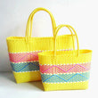 Plastic Woven Women's Handbag Handmade Bohemia Storage Basket Contrast Tote Bag Designer Summer Beach Bag Female Shoulder Bags - Jewelrieshub - - jewelrieshub.com - Jewelrieshub - 