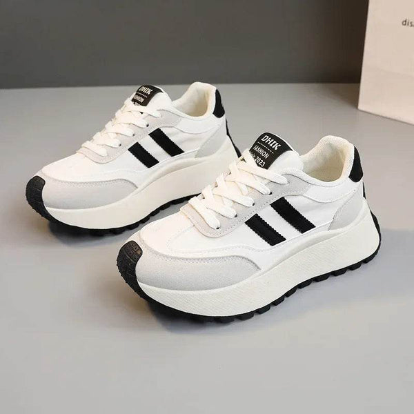 Spring Thick Bottom Women's Shoes 2025 Summer Casual Patchwork Leather Sneakers Casual Vulcanised Shoes Ladies Chaussure Femme - Jewelrieshub - - jewelrieshub.com - Jewelrieshub - 