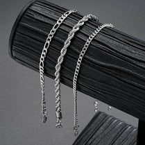 New 8 Inches 925 sterling silver Punk Figaro Chain Bracelet for Men Women Hip Hop Bracelet Party Fashion Jewelry Gifts wholesale - Jewelrieshub - 4MM - jewelrieshub.com - Jewelrieshub - 4MM