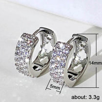 CAOSHI Trendy Lady Hoop Earrings with Shiny Zirconia Silver Color Accessories for Daily Wear Exquisite Hollow Out Design Jewelry - Jewelrieshub